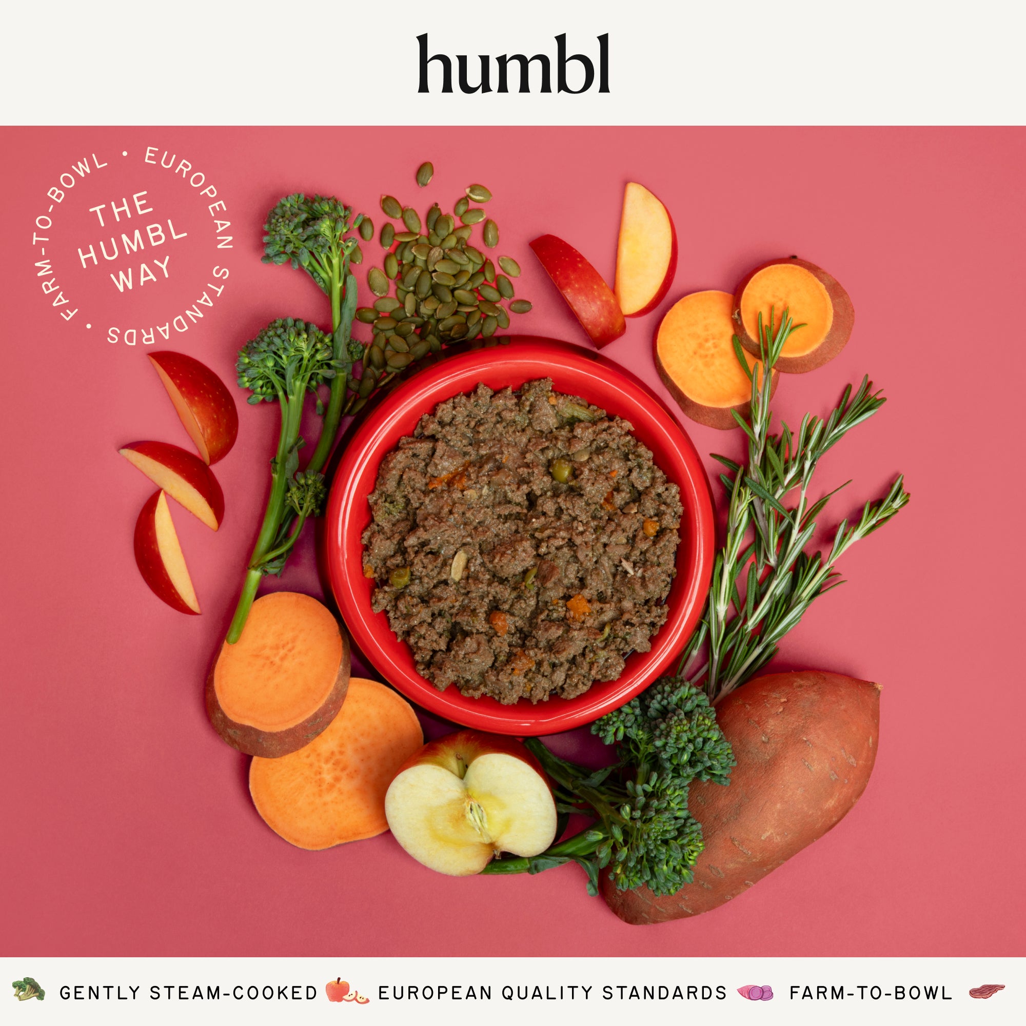 Heritage Beef bowl with ingredients